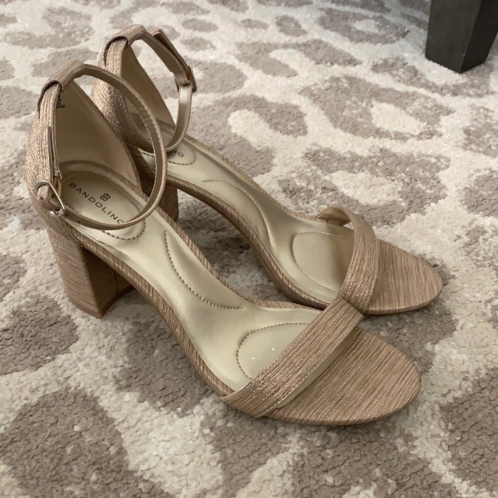 Champagne/Gold Block Heels